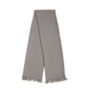 Pale grey hand woven wool cashmere scarf